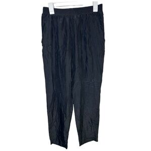 Vintage Sunny Leigh 100% Silk Straight Leg Pull On Pants Size Medium Black